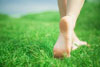 feet on wet grass