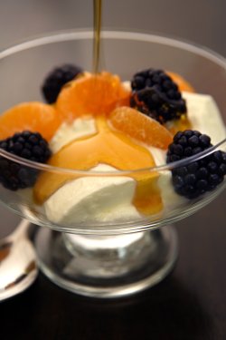 Tangerine-Blackberry Topped Frozen Yogurt